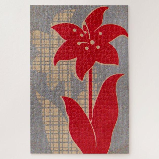  flower and shadow flower print jigsaw puzzle (Vertical)