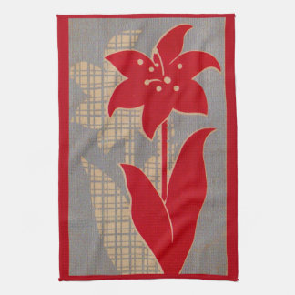 flower and shadow flower print kitchen towel