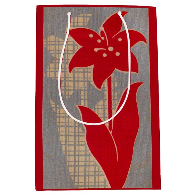  flower and shadow flower print medium gift bag (Front)