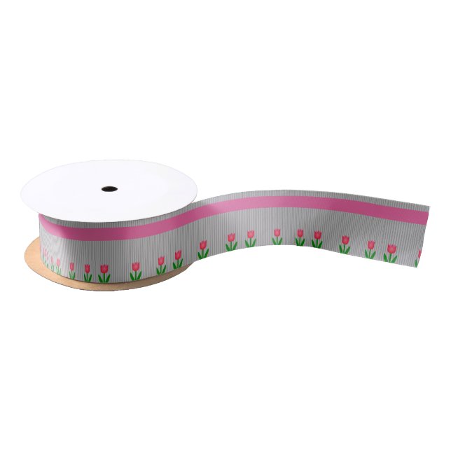Flower and Stripes Ribbon (Spool)