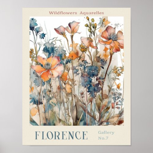 Flower Aquarelles Market Florence No 7 Gallery Poster