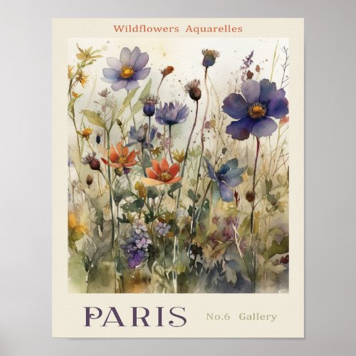 Flower Aquarelles Market Paris No 6 Gallery Poster