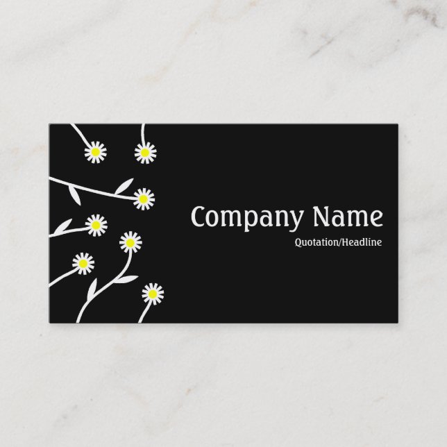 Flower Arrangement - Black Business Card (Front)