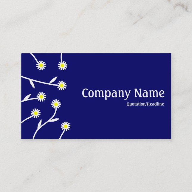 Flower Arrangement - Navy Blue 000066 Business Card (Front)