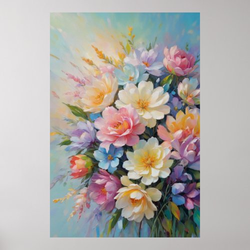 Flower Arrangement Painted Poster