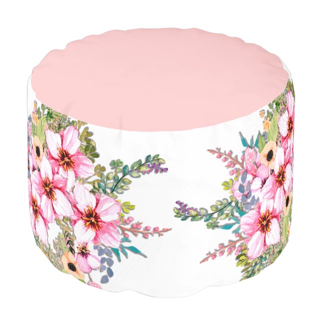 Flower Arrangement Pouf (Angled Front)