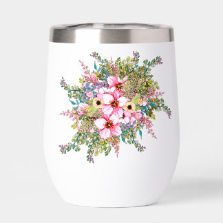 Flower Arrangement Thermal Wine Tumbler