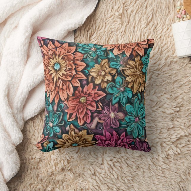 Flower arrangement throw pillow (Blanket)