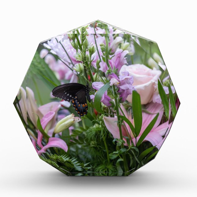 Flower Arrangement With Butterfly Acrylic Award (Front)