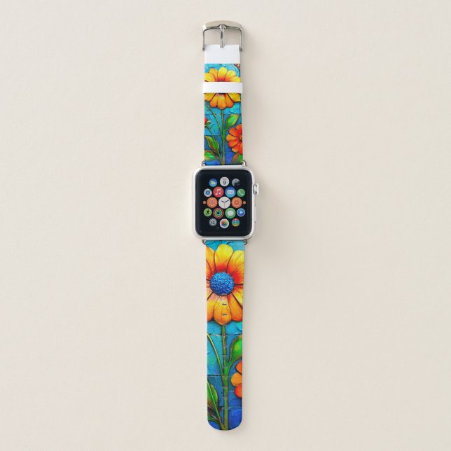 Flower Art Apple Watch Band (Front)