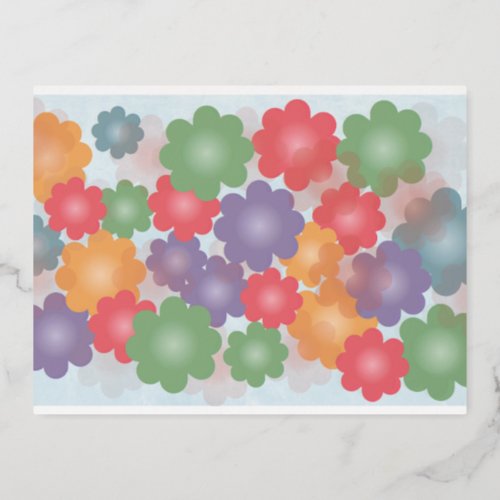 Flower art Design Foil Invitation Postcard
