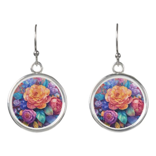 flower art earrings