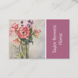Flower Art, Flower Arranging, Care workers, Floral Business Card