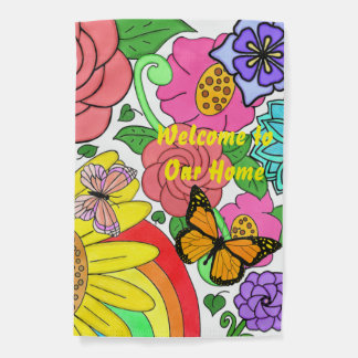 Flower art garden flag