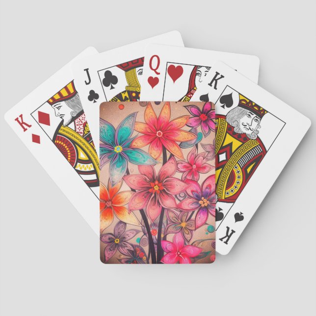 Flower Art Poker Cards (Back)