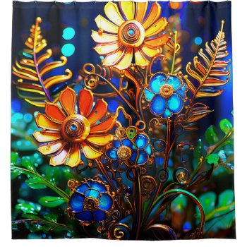 Flower Art Shower Curtain by MarblesPictures at Zazzle