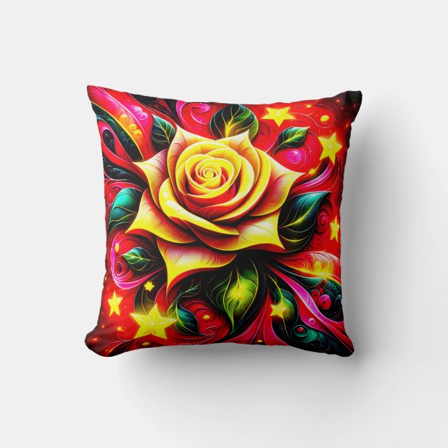 Flower Art Throw Pillow (Front)