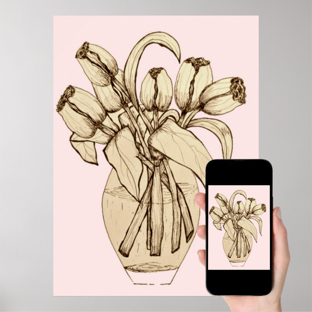 Tulips in Vase Art Print