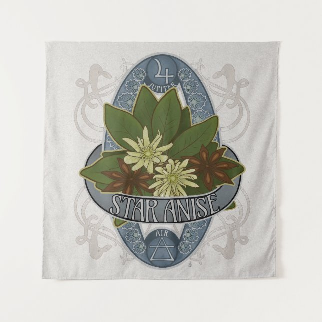 Flower Astrology and Magic - Star Anise  Tapestry (Front)