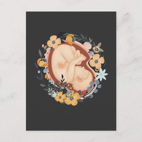 Flower Baby Pregnant Mother Midwife Postcard