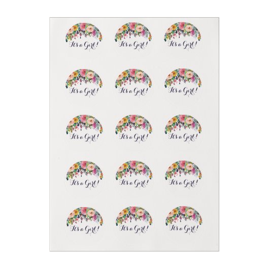 Flower Baby Shower Cupcake Cookie Frosting Round (Sheet)
