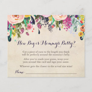 Flower Baby Shower How Big is Mommy's Belly Game