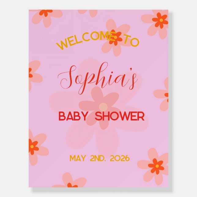 Flower Baby Shower Welcome Sign  (Front)