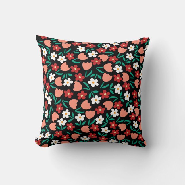 Flower Background Square Pillow (Front)