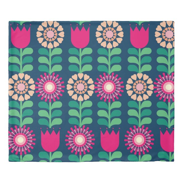 Flower Background, Vintage Artistic Illustration. Duvet Cover (Front)