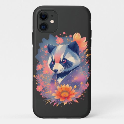 Flower Badger iPhone 11 Case