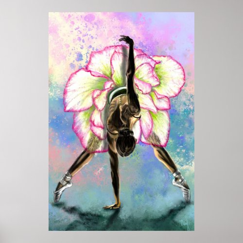 Flower Ballerina Woman Ballet Dancer Poster