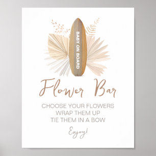 Flower Bar Baby on Board Baby Shower Sign