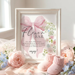 Flower Bar Baby Shower Sign