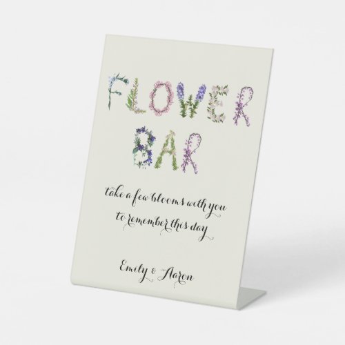 Flower Bar _ Bouquet Bar Customizable  Pedestal Sign