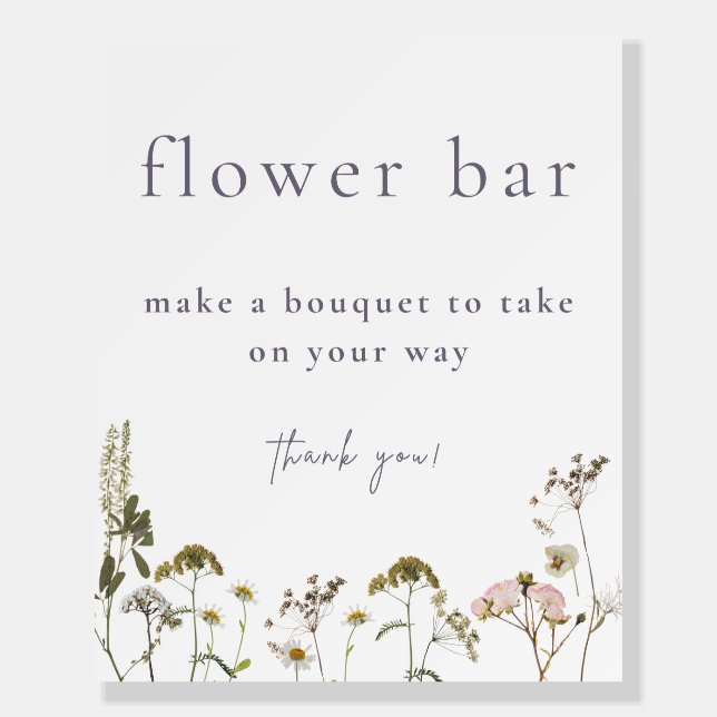 Flower Bar Bouquet    Foam Board (Front)