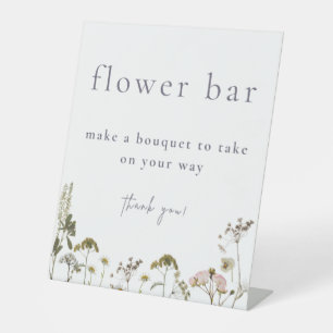 Flower Bar Bouquet Pedestal Sign
