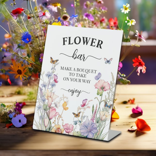 Flower Bar Bridal Shower Favor Pedestal Sign (Creator Uploaded)