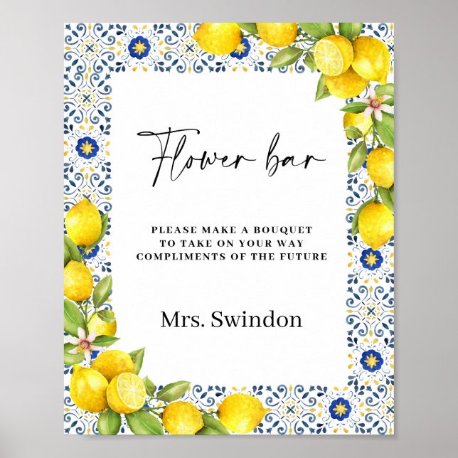 Flower Bar Bridal Shower Sign (Front)