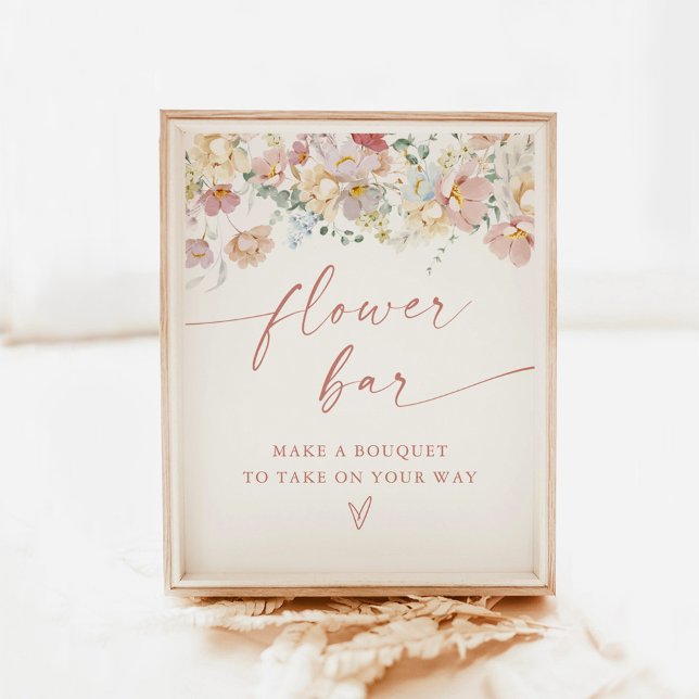 Flower Bar Sign | Boho Minimalist Bridal Shower (Creator Uploaded)