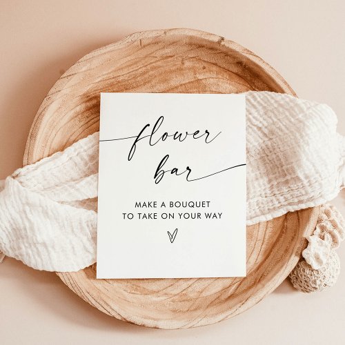 Flower Bar Sign Boho Minimalist Bridal Shower Poster