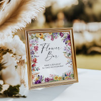 Flower Bar Sign Garden Flowers Bridal Shower