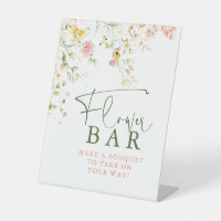 Flower Bar Sign Wildflowers Themed