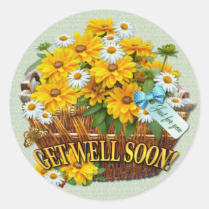 Flower Basket  ~ Round Sticker
