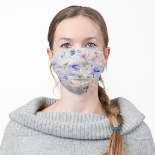 Flower Beautiful Cloth Face Mask with Filter Slot