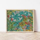 Flower Bed | Louis Valtat Poster<br><div class="desc">Flower Bed | Parterre de fleurs (1906) | Original artwork by French artist Louis Valtat (1869-1952). The painting depicts a colorful abstract garden landscape in bright turquoise,  green and pink colors.

Use the design tools to add custom text or personalize the image.</div>