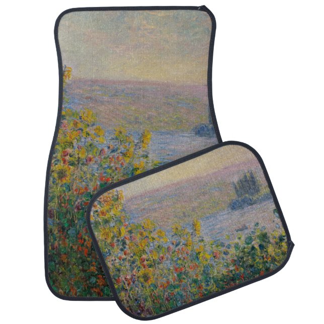 Flower Beds at Vetheuil by Claude Monet Car Mat (Set)