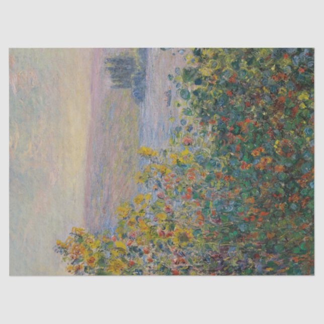 Flower Beds at Vetheuil by Claude Monet Tissue Paper (Front)