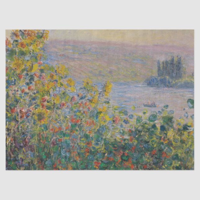 Flower Beds at Vétheuil - Claude Monet Tissue Paper (Front)