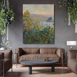 Flower Beds at Vétheuil Monet Canvas Print