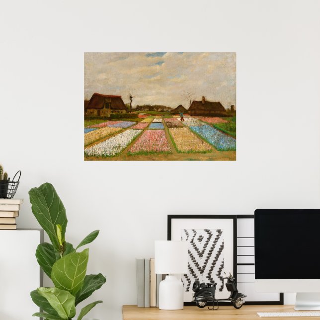 Flower Beds in Holland, Bulb Fields by van Gogh Poster (Home Office)